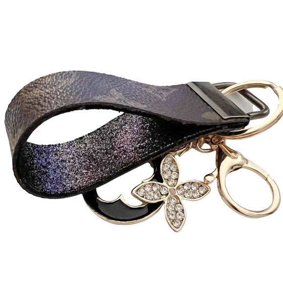 LOUIS VUITTON Lock & Key w/Authentic LV keychain from a real bag. W/charms - Picture 6 of 8